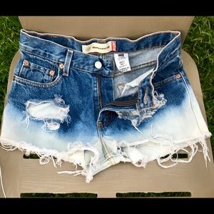 levis jean shorts women ribcage denim